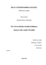 Research Papers 'SIA "Aurora Baltika" tekstilizstrādājumu eksporta vides analīze Slovākijā', 1.