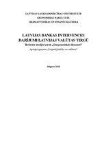 Research Papers 'Latvijas Bankas intervences darījumi Latvijas valūtas tirgū', 1.