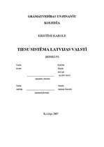 Essays 'Tiesu sistēma Latvijas valstī', 1.