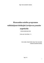 Research Papers 'Ekonomikas mācību programmu salīdzinājums labākajās Latvijas un pasaules augstsk', 1.