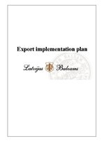 Research Papers 'Export Implementation Plan. Latvia - Iria', 1.