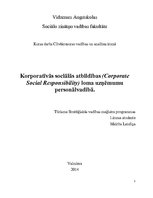 Research Papers 'Korporatīvās sociālās atbildības loma uzņēmumu personālvadībā', 1.