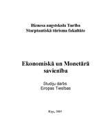 Research Papers 'Ekonomiskā un monetārā savienība', 1.