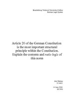 Research Papers 'Article 20 of the German Constitution is the most Important Structural Principle', 1.