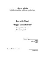 Essays 'Recenzija filmai "Sapņu komanda 1935"', 1.