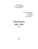 Summaries, Notes 'Izidors Brensons (1854 - 1928)', 1.