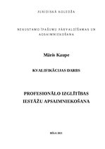 Term Papers 'Profesionālo izglītības iestāžu apsaimniekošana', 1.