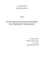 Research Papers 'Varoņu attieksme pret saviem dzīvesbiedriem Ļeva Tolstoja darbā "Anna Kareņina"', 1.