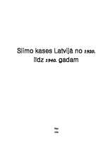 Research Papers 'Slimokases Latvijā no 1920. līdz 1940.gadam', 1.