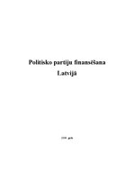 Research Papers 'Politisko partiju finansēšana Latvijā', 1.