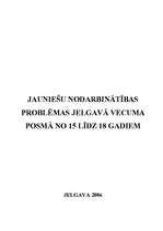 Research Papers 'Jauniešu (15 - 18 g.) nodarbinātības problēmas Jelgavā', 1.
