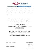 Research Papers 'Bite Latvija klientu attieksme pret tās aktivitātēm sociālajos tīklos', 1.