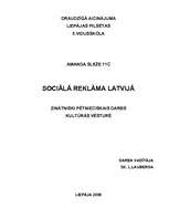 Research Papers 'Sociālā reklāma Latvijā', 1.