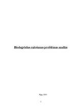 Essays 'Biodegvielas ražošanas problēmas analīze', 1.