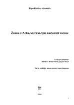 Research Papers 'Žanna d'Arka kā Francijas nacionālā varone', 1.
