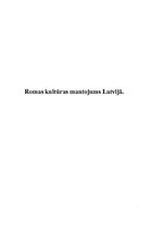 Research Papers 'Romas kultūras mantojums Latvijā', 1.