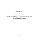 Research Papers 'Platona valsts (sociālā struktūra) - sociālisms, totalitārisms vai utopija', 1.