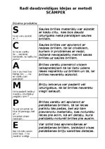 Summaries, Notes 'Radi daudzveidīgas idejas ar metodi SCAMPER', 1.