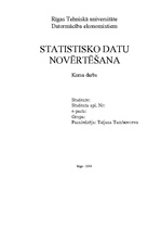 Research Papers 'Statistisko datu novērtēšana', 1.