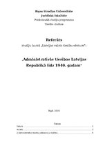 Research Papers 'Administratīvās tiesības Latvijas Republikā līdz 1940.gadam', 1.