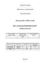 Research Papers 'SIA "Transcom Worldwide Latvia" darbības pilnveide', 1.