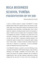 Essays 'Presentation of My Job', 1.