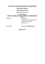 Research Papers 'Ronalda Reigana ekonomikas programma', 1.