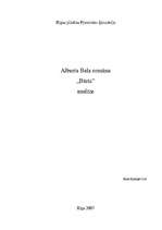 Summaries, Notes 'Alberta Bela romāna "Būris" analīze', 1.