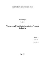 Research Papers 'Young people's attitude to volunteer's work in Latvia', 1.