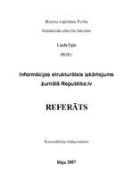 Research Papers 'Informācijas strukturālais izkārtojums žurnālā "Republika.lv"', 1.