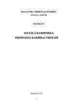 Research Papers 'Sociālā darbinieka profesijas darbības principi', 1.