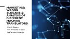 Presentations 'Marketing: wrong slogans & analysis of different machine translators', 1.