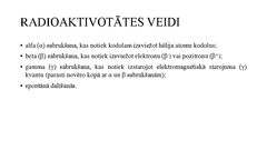 Presentations 'Radiācija un tās izmantojums medicīnā', 2.