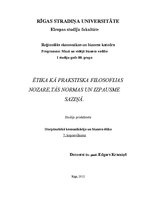 Summaries, Notes 'Ētika kā praktiska filosofijas nozare, tās normas un izpausme saziņā', 1.