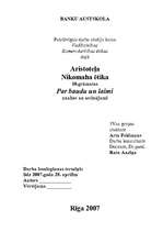 Research Papers 'Aristoteļa "Nikomaha ētika" 10.grāmatas "Par baudu un laimi" analīze un secināju', 1.