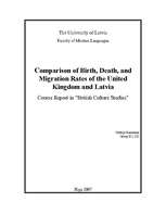 Essays 'Comparison of Birth, Death and Migration Rates of the United Kingdom and Latvia', 1.