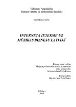 Research Papers 'Interneta ietekme uz mūzikas biznesu Latvijā', 1.