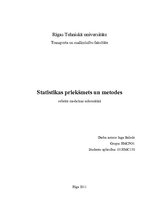 Summaries, Notes 'Statistikas priekšmets un metodes', 1.