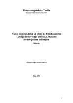 Research Papers 'Masu komunikācija kā viens no būtiskākajiem Latvijas iedzīvotāju politisko zināš', 1.