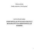 Research Papers 'Emocionālais intelekts sociālā rehabilitētāja profesionālajā darbībā', 1.