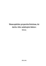 Research Papers 'Homeopātisko preparātu lietošana kā darba vides uzlabojošs faktors', 1.
