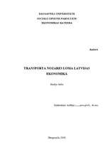 Research Papers 'Transporta loma Latvijas ekonomikā', 1.