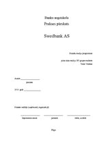 Practice Reports 'Prakses pārskats uzņēmumā a/s "Swedbank"', 1.