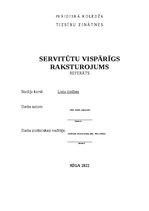 Research Papers 'Servitūtu vispārīgs raksturojums', 1.