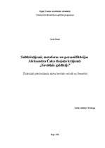 Research Papers 'Salīdzinājumi, metaforas un personifikācijas Aleksandra Čaka dzejoļu krājumā "Sa', 1.