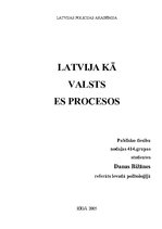 Research Papers 'Latvija kā valsts Eiropas Savienības procesos', 1.