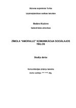 Research Papers 'Zīmola "Amoralle" komunikācija sociālajos tīklos', 1.