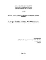 Research Papers 'Latvijas drošības politika. NATO konteksts', 1.
