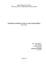 Research Papers 'Nabadzības problēma Latvijā un valsts sociālā politika', 1.