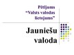 Presentations 'Pētījums "Valsts valodas lietojums". Jauniešu valoda', 1.